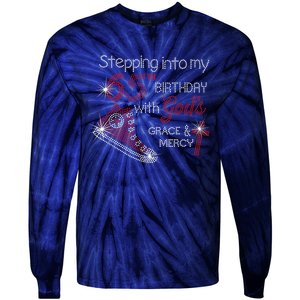 Stepping Into My 65th Birthday With God's Graces Mercy Tie-Dye Long Sleeve Shirt