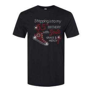 Stepping Into My 65th Birthday With God's Graces Mercy Softstyle CVC T-Shirt