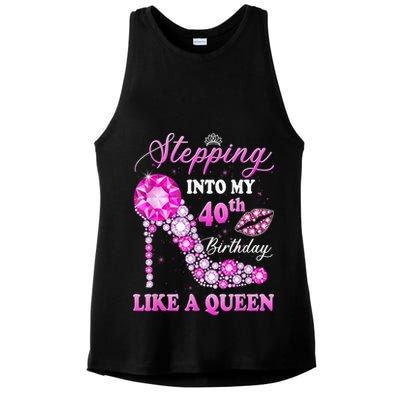 Stepping Into My 40th Birthday Like A Queen For Wo Ladies PosiCharge Tri-Blend Wicking Tank
