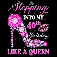 Stepping Into My 40th Birthday Like A Queen For Wo Flexfit Unipanel Trucker Cap