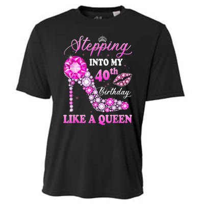 Stepping Into My 40th Birthday Like A Queen For Wo Cooling Performance Crew T-Shirt