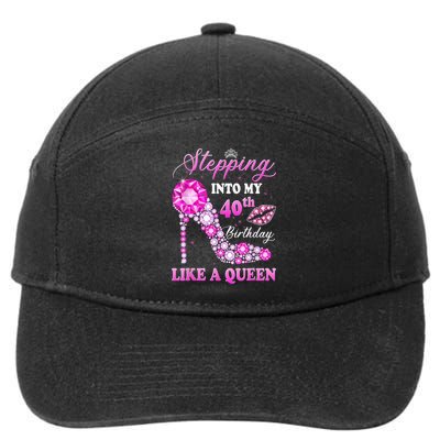 Stepping Into My 40th Birthday Like A Queen For Wo 7-Panel Snapback Hat