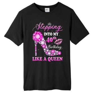 Stepping Into My 40th Birthday Like A Queen For Wo Tall Fusion ChromaSoft Performance T-Shirt