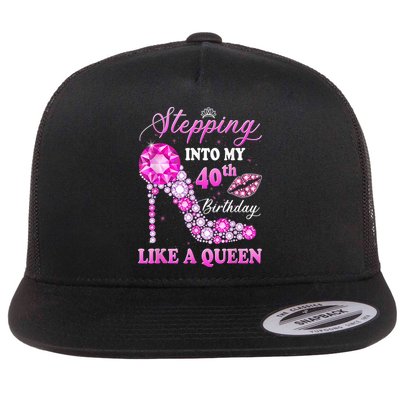 Stepping Into My 40th Birthday Like A Queen For Wo Flatbill Hat