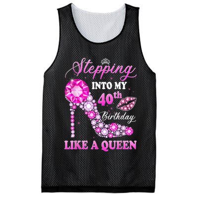 Stepping Into My 40th Birthday Like A Queen For Wo Mesh Reversible Basketball Jersey Tank