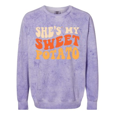 She Is My Sweet Potato I Yam Thanksgiving Matching Couples Colorblast Crewneck Sweatshirt