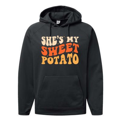 She Is My Sweet Potato I Yam Thanksgiving Matching Couples Performance Fleece Hoodie