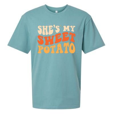 She Is My Sweet Potato I Yam Thanksgiving Matching Couples Sueded Cloud Jersey T-Shirt