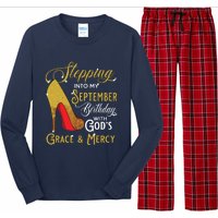 Stepping Into My September Birthday With Gods Grace Mercy Long Sleeve Pajama Set