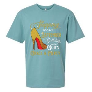 Stepping Into My September Birthday With Gods Grace Mercy Sueded Cloud Jersey T-Shirt