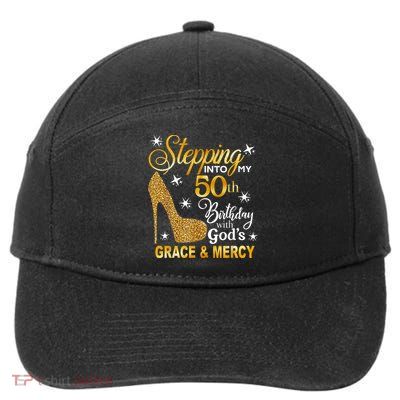 Stepping into my 50th birthday with God's grace & Mercy 7-Panel Snapback Hat