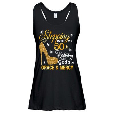 Stepping into my 50th birthday with God's grace & Mercy Ladies Essential Flowy Tank