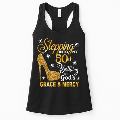 Stepping into my 50th birthday with God's grace & Mercy Womens Tank Top