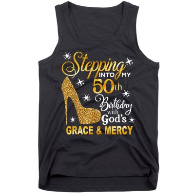 Stepping into my 50th birthday with God's grace & Mercy Tank Top