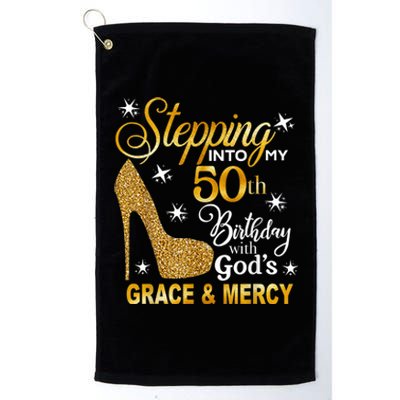 Stepping into my 50th birthday with God's grace & Mercy Platinum Collection Golf Towel