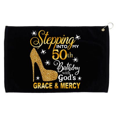 Stepping into my 50th birthday with God's grace & Mercy Grommeted Golf Towel