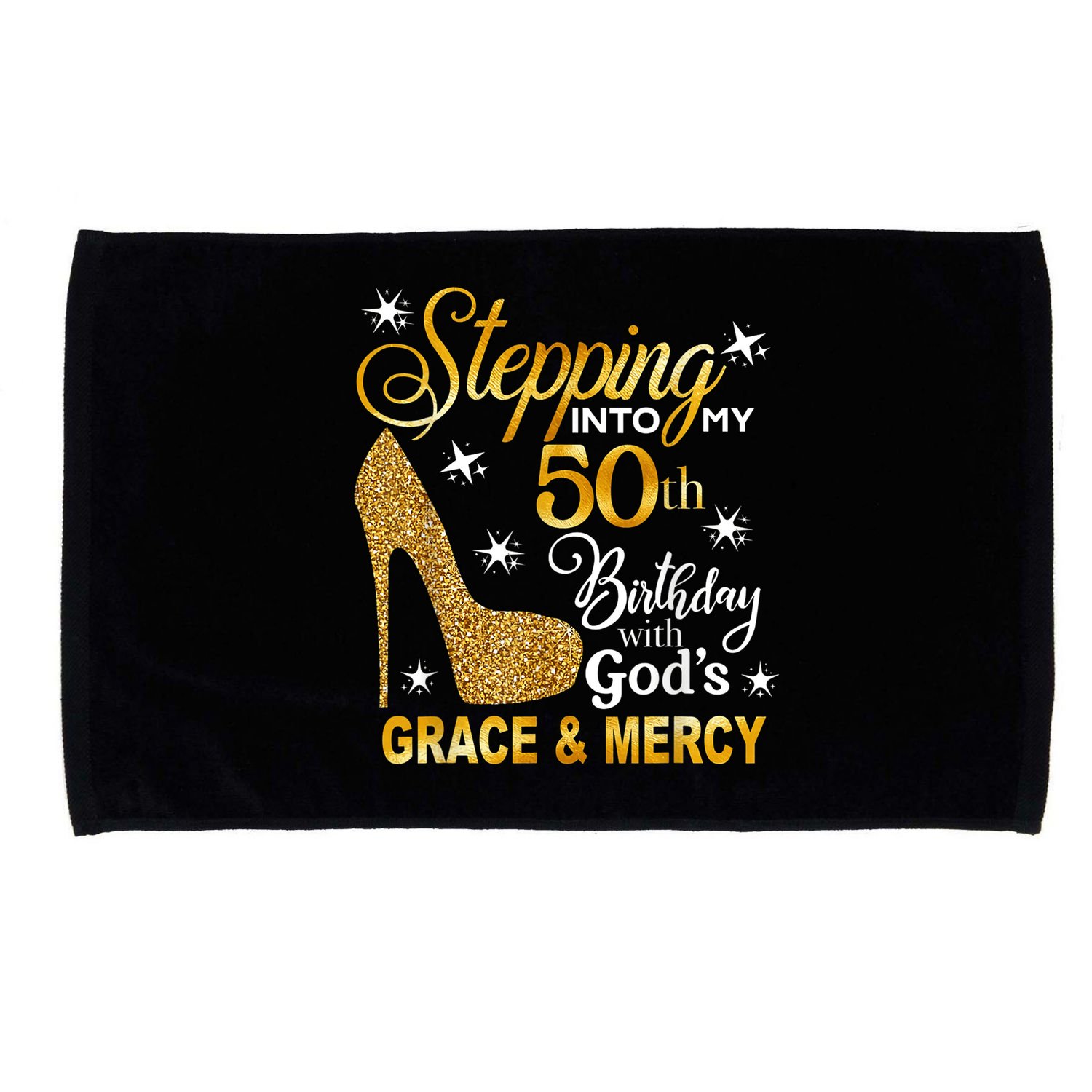 Stepping into my 50th birthday with God's grace & Mercy Microfiber Hand Towel