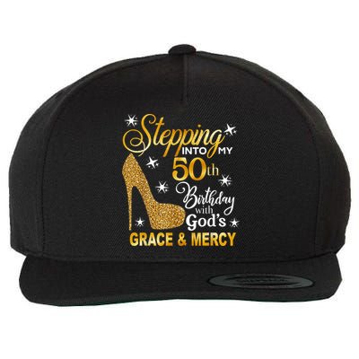 Stepping into my 50th birthday with God's grace & Mercy Wool Snapback Cap