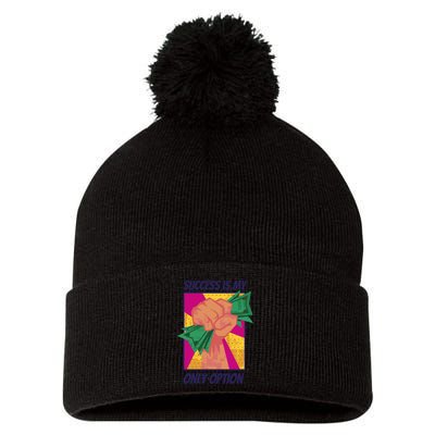 Success Is My Only Option Money Pom Pom 12in Knit Beanie