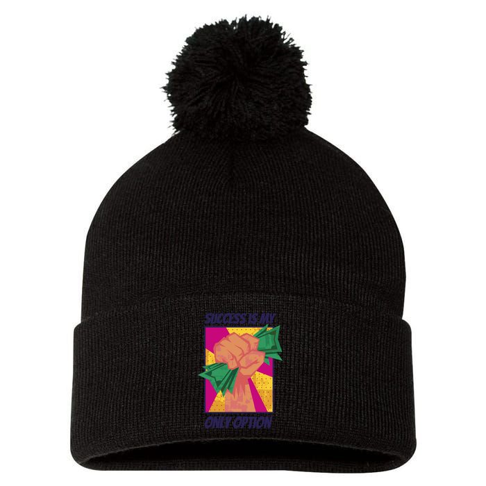 Success Is My Only Option Money Pom Pom 12in Knit Beanie