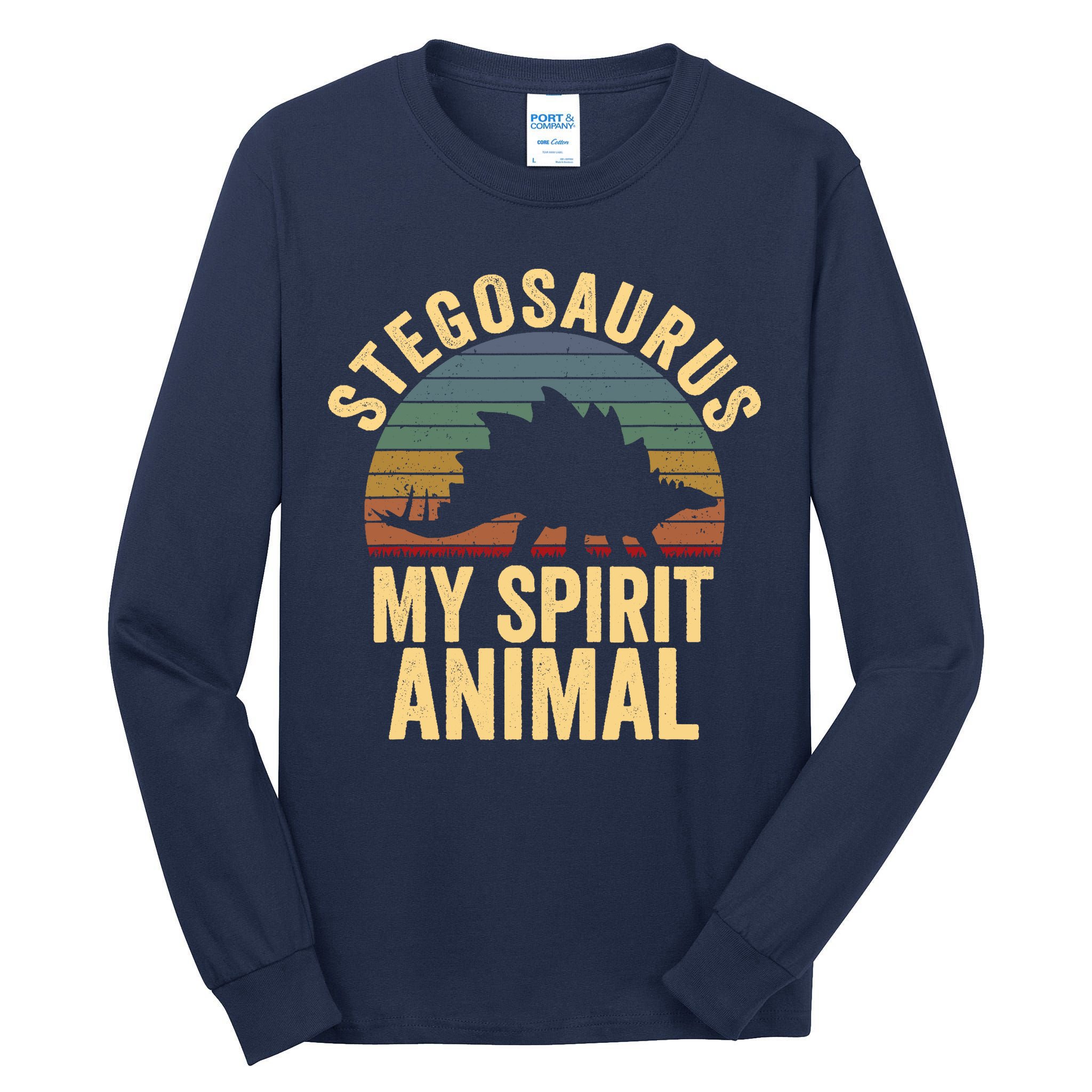 Stegosaurus Is My Spirit Animal Dinosaur Lovers Gift Tall Long Sleeve T-Shirt