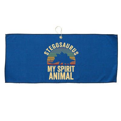 Stegosaurus Is My Spirit Animal Dinosaur Lovers Gift Large Microfiber Waffle Golf Towel