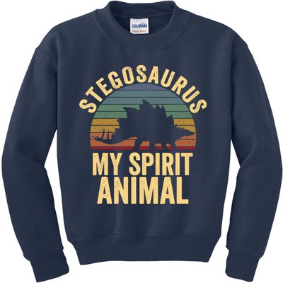 Stegosaurus Is My Spirit Animal Dinosaur Lovers Gift Kids Sweatshirt