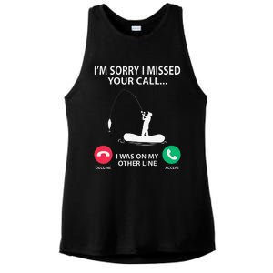 Sorry I Missed Your Call I Was On My Other Line Fishing Ladies PosiCharge Tri-Blend Wicking Tank