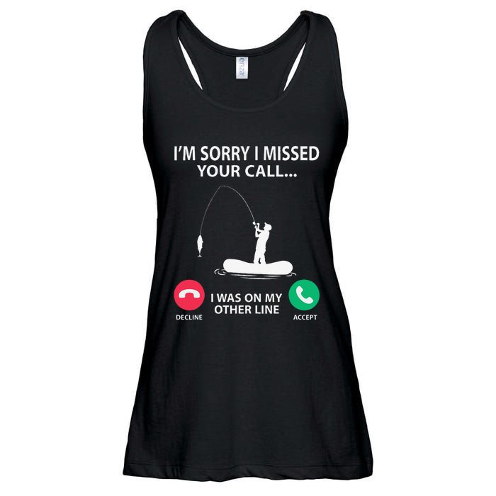 Sorry I Missed Your Call I Was On My Other Line Fishing Ladies Essential Flowy Tank