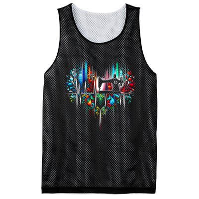 Sewing Is My Heart Funny Sewing Lovers Gifts Mesh Reversible Basketball Jersey Tank