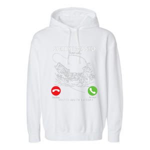 Sorry I Missed Your Call I Was On My Other Line Bass Fishing Garment-Dyed Fleece Hoodie