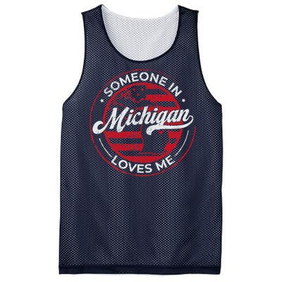 Someone In Michigan Loves Me Michigan Mesh Reversible Basketball Jersey Tank