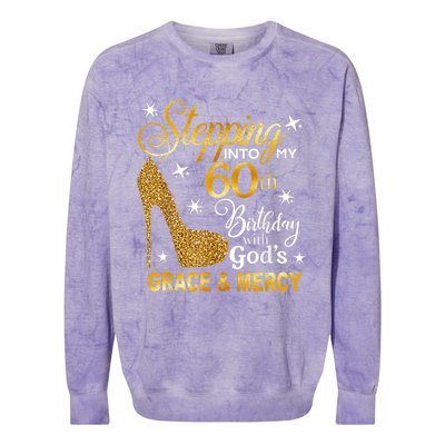 Stepping into my 60th birthday with God's grace & Mercy Colorblast Crewneck Sweatshirt