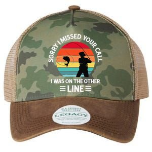 Sorry I Missed Your Call I Was On The Other Line Fishing Legacy Tie Dye Trucker Hat