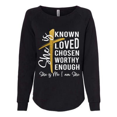 She Is Me I Am Funny Christian Lover Confident Kind Womens California Wash Sweatshirt