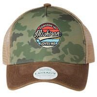 Someone In Michigan Loves Me Us State Cool Retro Legacy Tie Dye Trucker Hat