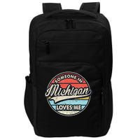 Someone In Michigan Loves Me Us State Cool Retro Impact Tech Backpack