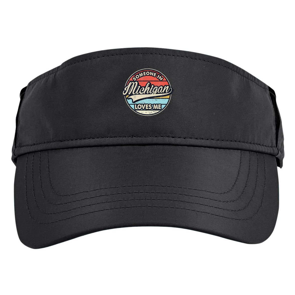 Someone In Michigan Loves Me Us State Cool Retro Adult Drive Performance Visor