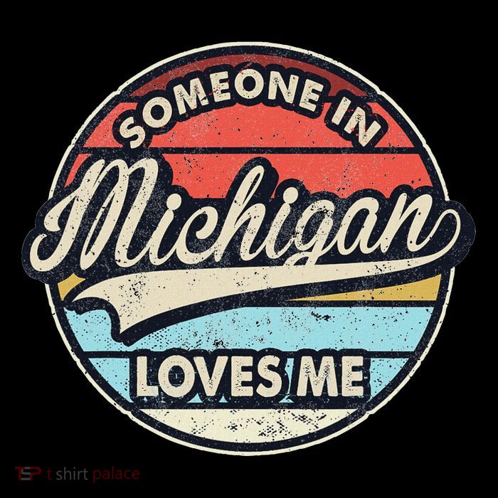 Someone In Michigan Loves Me Us State Cool Retro Magnet