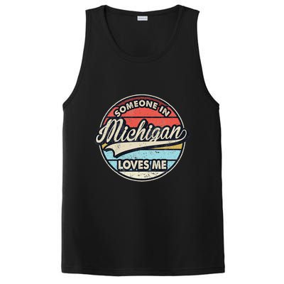 Someone In Michigan Loves Me Us State Cool Retro PosiCharge Competitor Tank