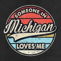 Someone In Michigan Loves Me Us State Cool Retro Golf Towel