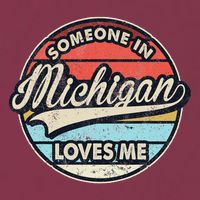 Someone In Michigan Loves Me Us State Cool Retro 16oz Travel Tumbler