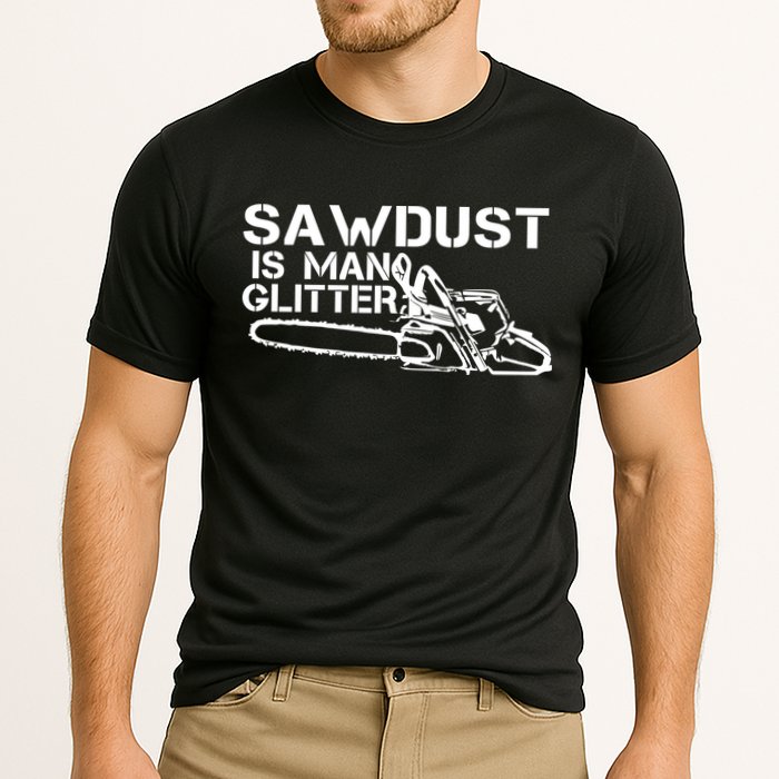 Sawdust Is Man Glitter Cooling Performance Crew T-Shirt