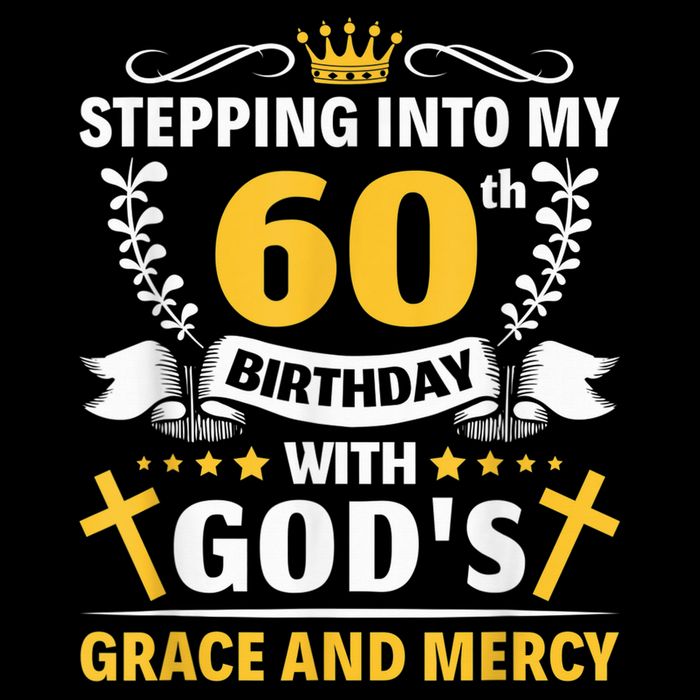 Stepping into my 60th birthday with gods grace and mercy Sustainable Bucket Hat