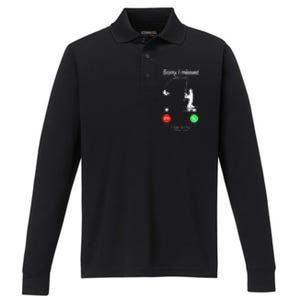 Sorry I Missed Your Call Was On Other Line Fishing Performance Long Sleeve Polo