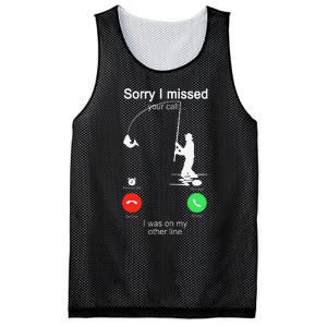 Sorry I Missed Your Call Was On Other Line Fishing Mesh Reversible Basketball Jersey Tank