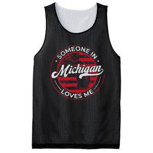 Someone In Michigan Loves Me Michigan Mesh Reversible Basketball Jersey Tank