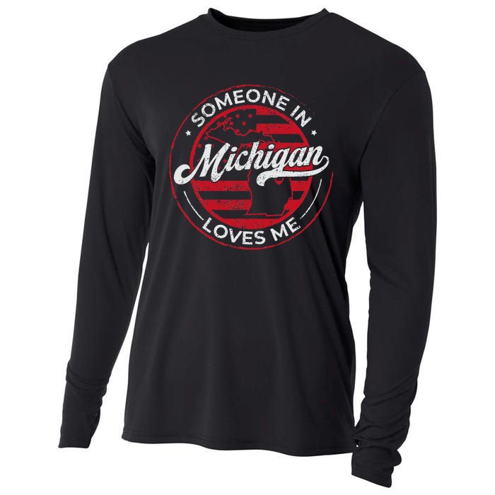 Someone In Michigan Loves Me Michigan Cooling Performance Long Sleeve Crew