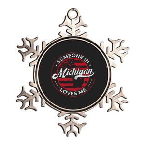 Someone In Michigan Loves Me Michigan Metallic Star Ornament