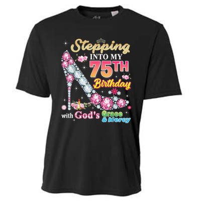 Stepping Into My 75th Birthday With God's Grace And Mercy Cooling Performance Crew T-Shirt